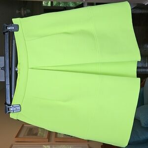 J. Crew Front Pleat Neon Pleather Skirt Women's Sz 8